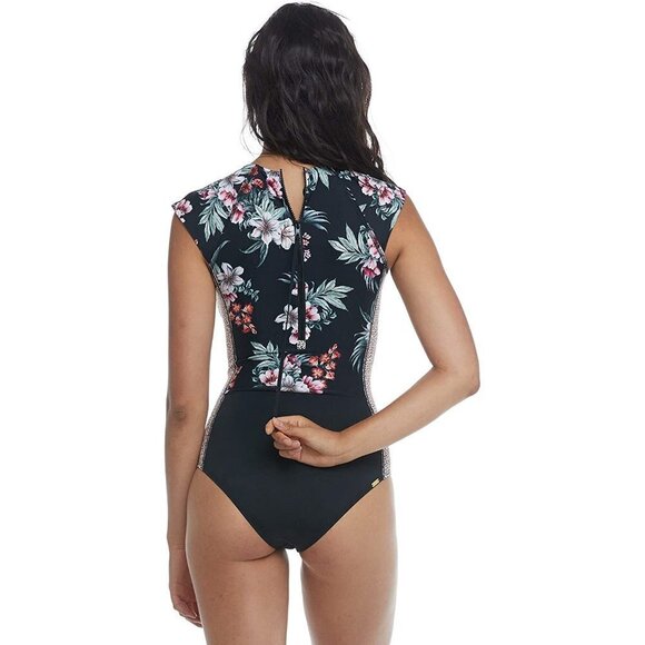 NWT Eidon mixed print floral, animal print cap sleeve paddle suit, XS - Picture 4 of 8